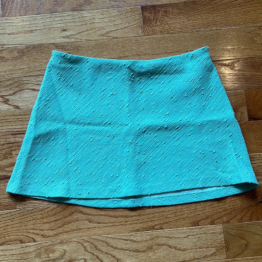 Zara Green Tweed Mini Skirt